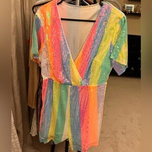 Rainbow Sequin Romper